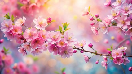 Obraz premium Extreme close-up view of abstract pink floral painting