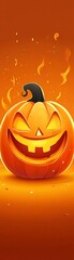 Halloween pumpkin carving flat design, top view, festive theme, cartoon drawing, vivid