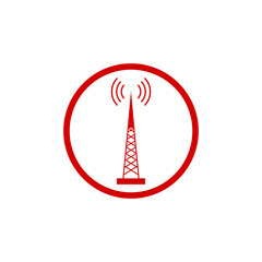 Network signal radio antenna icon isolated on transparent background