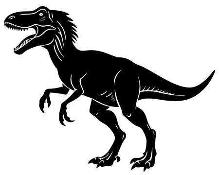recommend clip art: Dinosaur silhouette vector art on a white background