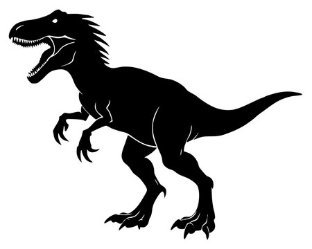 recommend clip art: Dinosaur silhouette vector art on a white background