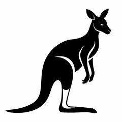 kangaroo silhouette vector illustration on a white background