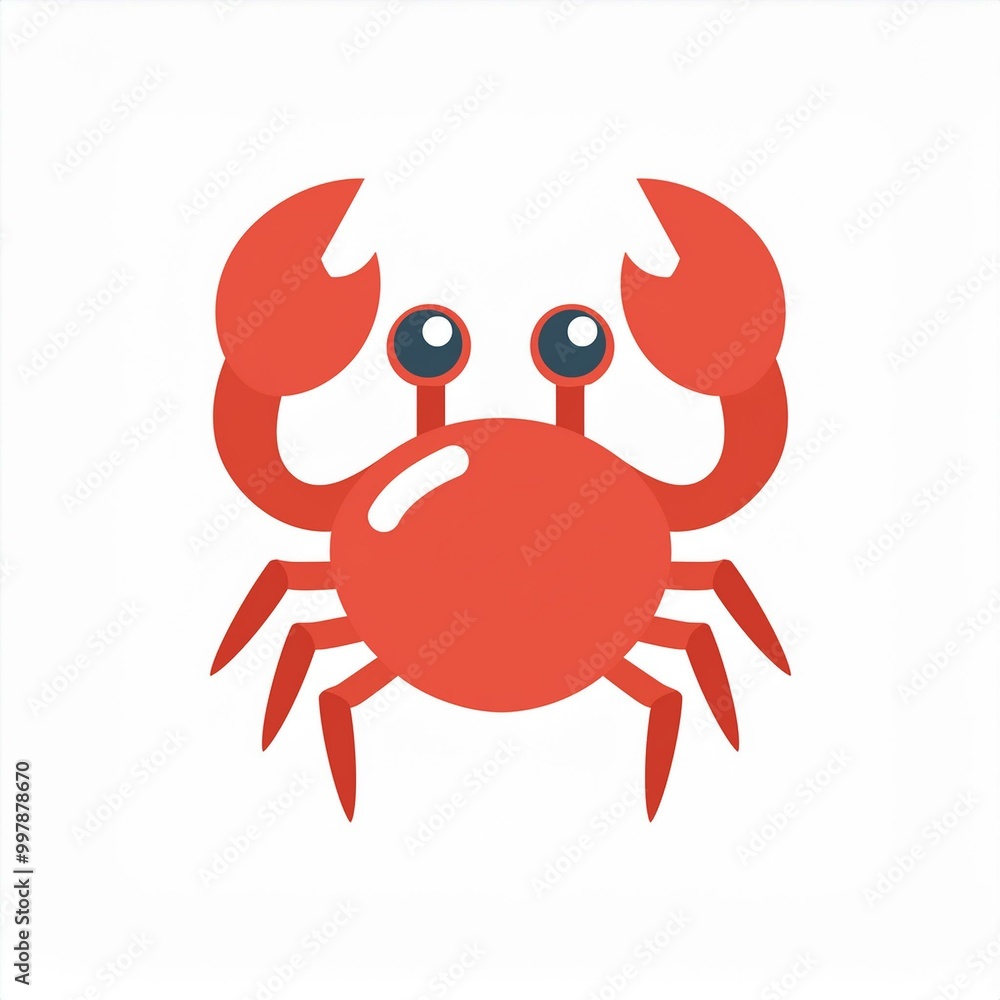 Poster crab illustration isolated on white