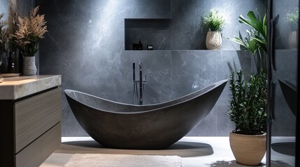 A chic bathroom with Vietnamese modern design