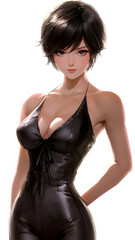 Fototapeta premium A super engaging and appealing anime art style featuring a young, attractive babyface girl