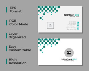 Modern business card, personal identity card, corporate card, simple business card, layout, set