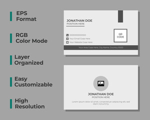 Modern business card, personal identity card, corporate card, simple business card, layout, set
