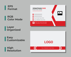 Modern business card, personal identity card, corporate card, simple business card, layout, set