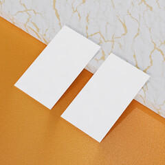 Business Card Mockup on Marble and Orange