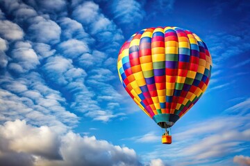 Fototapeta premium Eye level view of a balloon flying high in the sky