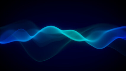 Futuristic Technology Glowing Blue Wave on Dark Background