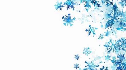  Festive Christmas background featuring blue snowflakes on pristine white, simple vector illustration.perfect for Christmas and seasonal designs, holiday cards, and winter-themed marketing materials.
