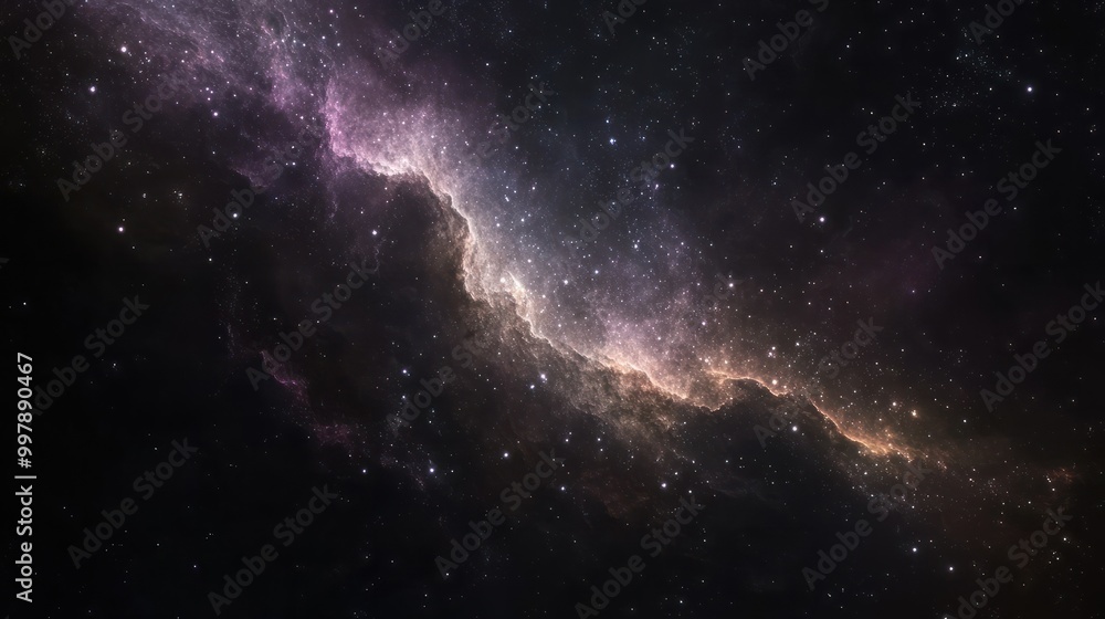 Aufkleber 3d abstract space sky with stars and nebula background generative ai