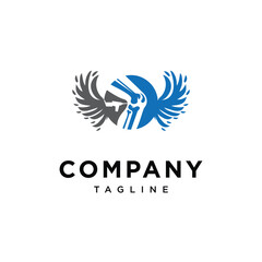 Orthopedics knee Angel wings logo icon vector