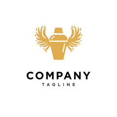 Shaker Bottle Angel Wings logo icon vector