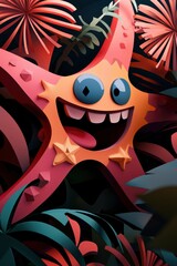 Smiling Starfish in Tropical Jungle