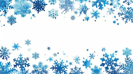  Festive Christmas background featuring blue snowflakes on pristine white, simple vector illustration.perfect for Christmas and seasonal designs, holiday cards, and winter-themed marketing materials.
