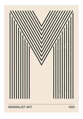 Poster in 70s style with retro alphabet letters