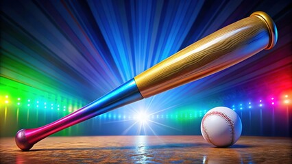 Colorful Clip Art Illustration of a Baseball Bat for Sports and Recreation Themes and Designs