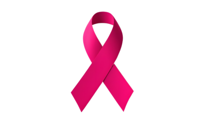Breast cancer pink ribbon isolated on transparent background cutout png. Pink October, Women, pink theme.	