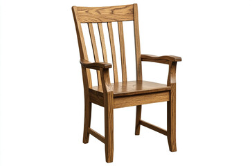 The Amish solid oak dining chair with armrests has an attractive and warm finish