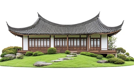 Obraz premium Traditional Chinese Architecture with Curved Roof