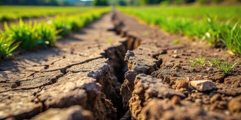 Fault like fracture in the ground or terrain macro