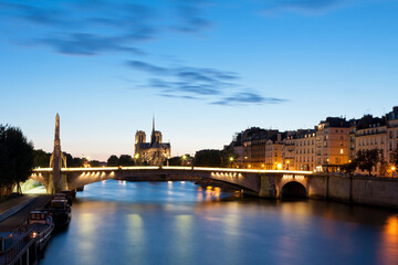 Fototapeta premium Cathédrale Notre-Dame de Paris au coucher du soleil