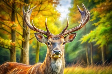 Elegant Hand-Drawn Deer Sketch in Natural Setting, Perfect for Wildlife and Nature Illustrations