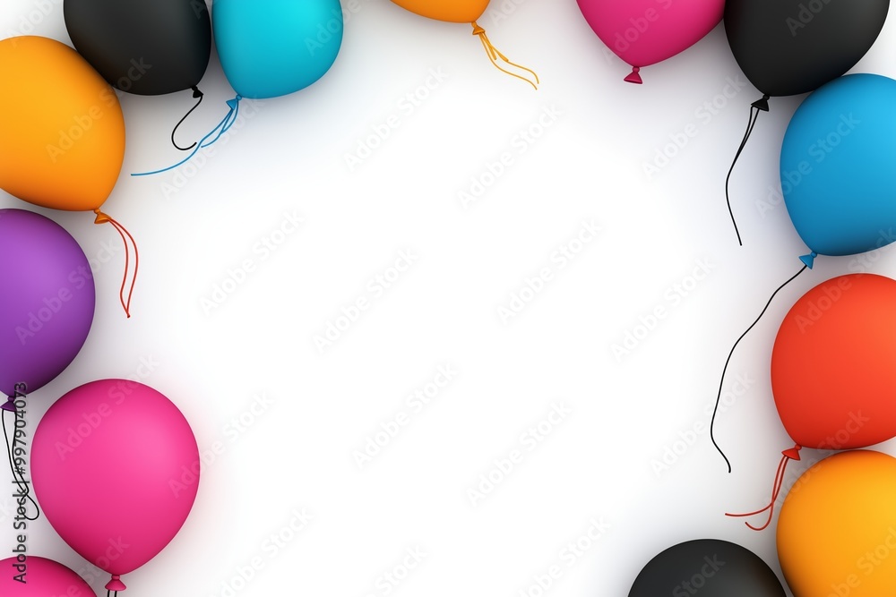 Aufkleber bunch of balloons in different colors and sizes. the balloons are arranged in a circle and are hangi