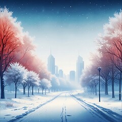 winter landscape with snow