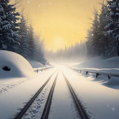 winter landscape with snow and trees