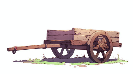Fototapeta premium Rustic Wooden Cart: A Vintage Farm Transport