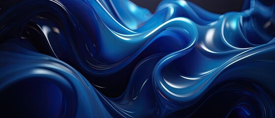 Obraz premium Abstract Blue Liquid Swirls