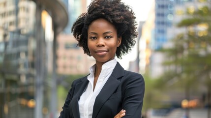Confident African American Businesswoman in Urban Setting