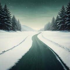 winter landscape with snow