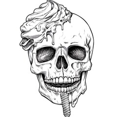 Fototapeta premium Pink Skull with Dripping Frosting
