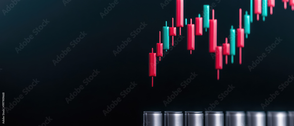 Poster market dynamics analysis, visual representation of stock performance trends, profit and loss metrics