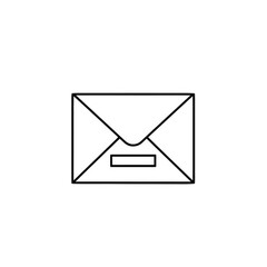 Letter Outline. Email Envelope Icon with Electronic Mail Symbol and Contact Buttons