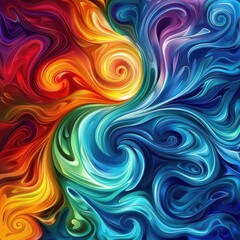 Colorful Abstract Swirl Artwork Illustration
