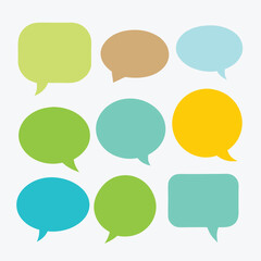 Flat color blank comic speech bubbles bundle set, perfect for creative comic and design projects.