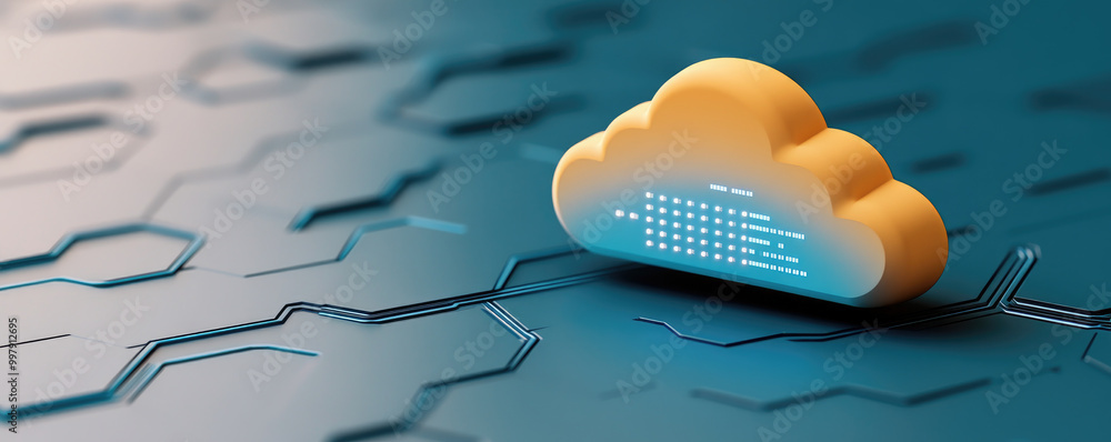 Poster digital communication and cloud networking, exploring technology's role in global business through a