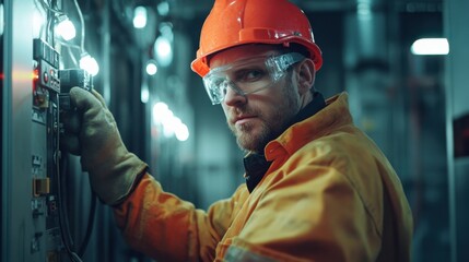 Electrician Following Lockout Procedures in Action