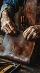 Handcrafted Leather Bag in Skilled Craftsmanship