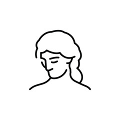 Ancient female bust icon. Simple bust icon of an ancient woman for social media, app, and web design. Vector illustration