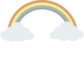 Rainbow with Cloud Illustration