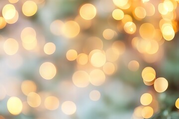 Obraz premium Soft golden bokeh lights on festive background