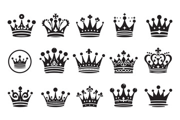 Crown silhouette vector illustrations