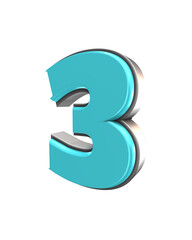 3D Render of number and symbol
