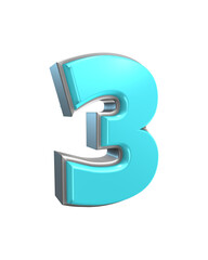 3D Render of number and symbol